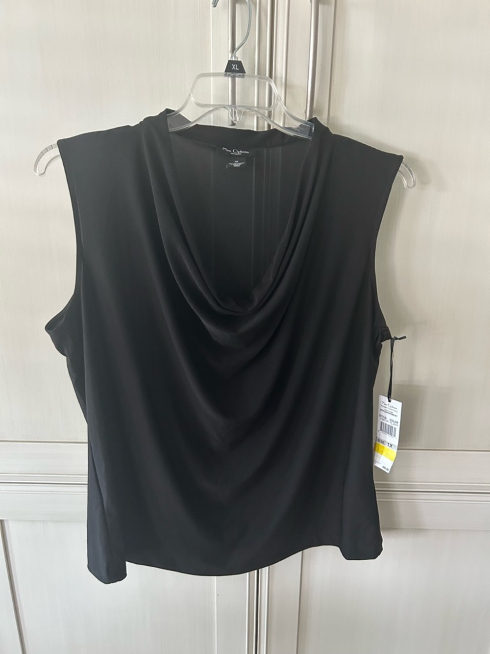 Nue Options Black Draped Cowl Neck Sleeveless Top